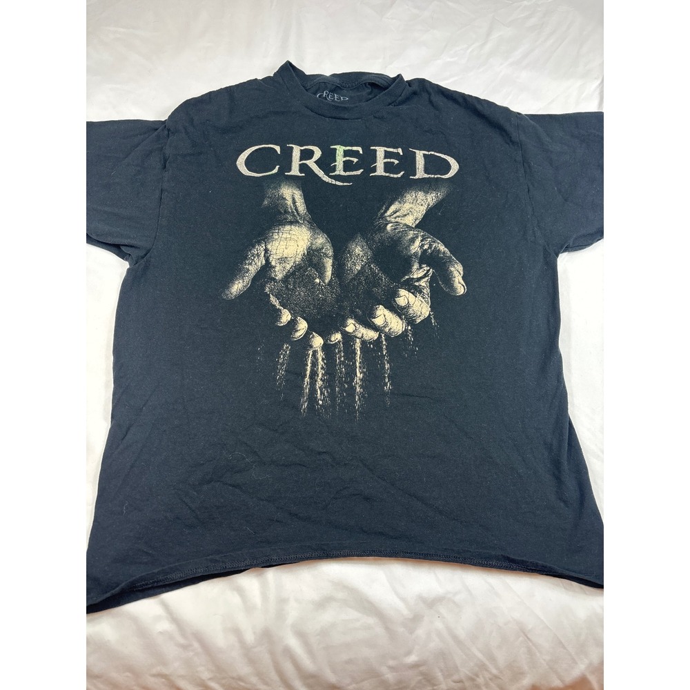 Creed Band T-Shirt Mens XL Black Human Clay Graphic Rock Concert Tee 2023 Merch
